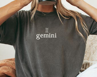 Gemini graphic tee, Gemini Shirt Comfort colors Gemini, May birthday gift, June Birthday minimalist zodiac sign gifts, gemini zodiac shirts