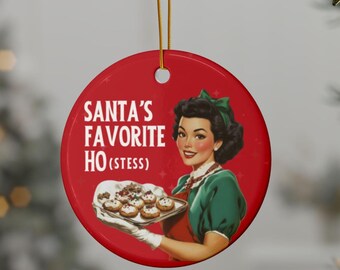 Regalo para anfitriona, Regalos navideños para anfitriones, Adorno navideño para anfitriona, La anfitriona favorita de Santa, La anfitriona favorita de Santa, Adornos navideños divertidos 2026