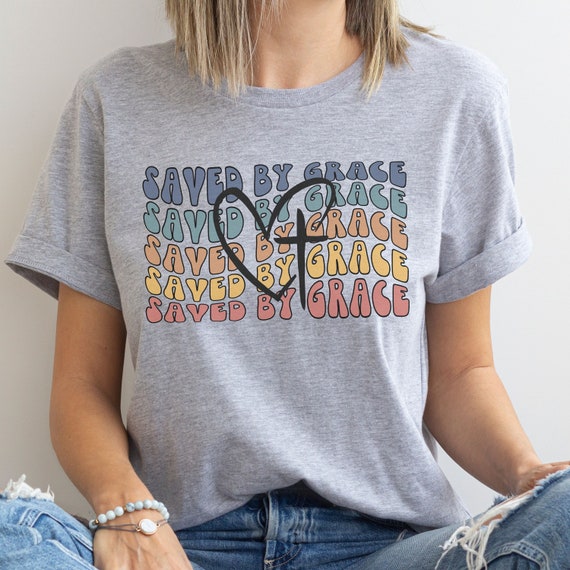 Camisas cristianas de moda camisetas cristianas salvadas por gracia para mujeres camisas cristianas retro camisas basadas en la fe camisa de versiculos biblicos fe Etsy Espana