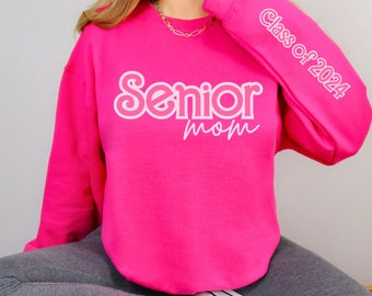Senior Mom Sweatshirt, Senior Class of 2025 Sweatshirt for Moms, Senior 2025 Sweatshirt, Pink Senior Sweatshirt, Personalized Senior 2025