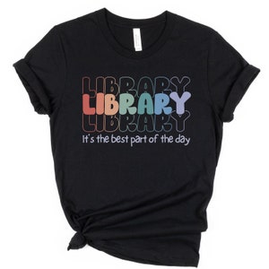 School Librarian Shirt, Library Shirt, back to school shirts, Library clerk shirt, Library day shirt, Plus size Librarian shirt Black