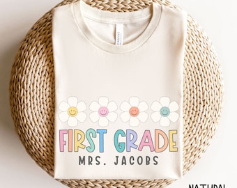 First Grade Teacher Shirts, First grade Matching Teacher Shirts, Teacher name Shirts, Personalized First grade Teacher Shirt 1st grade shirt