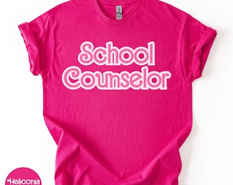 School Counselor t shirt, Pink School Counselor tee