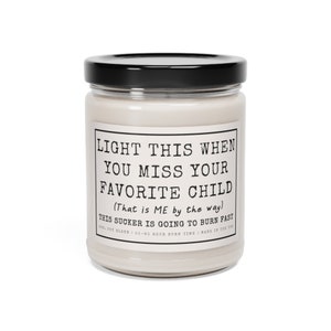 Gift for mom from favorite child, gift for parents from kids, funny gift for mom, funny gift for dad, funny candle labels mom Christmas gift image 4