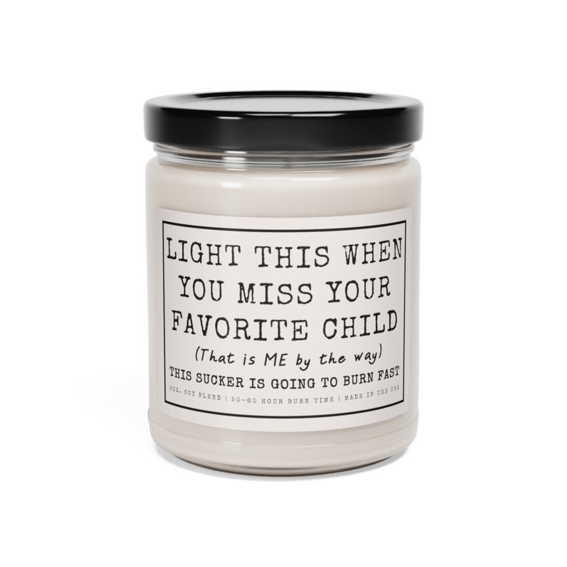 Gift for mom from favorite child, gift for parents from kids, funny gift for mom, funny gift for dad, funny candle labels mom Christmas gift image 4