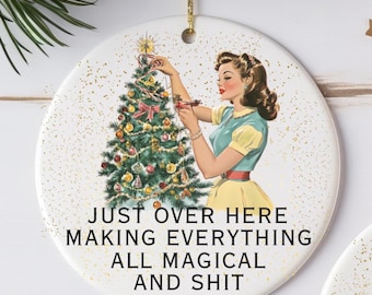 Décorations de Noël drôles, cadeaux d'hôtesse de vacances, cadeaux bâillon, cadeau éléphant blanc, décorations de Noël drôles mais élégantes, décoration d'hôtesse