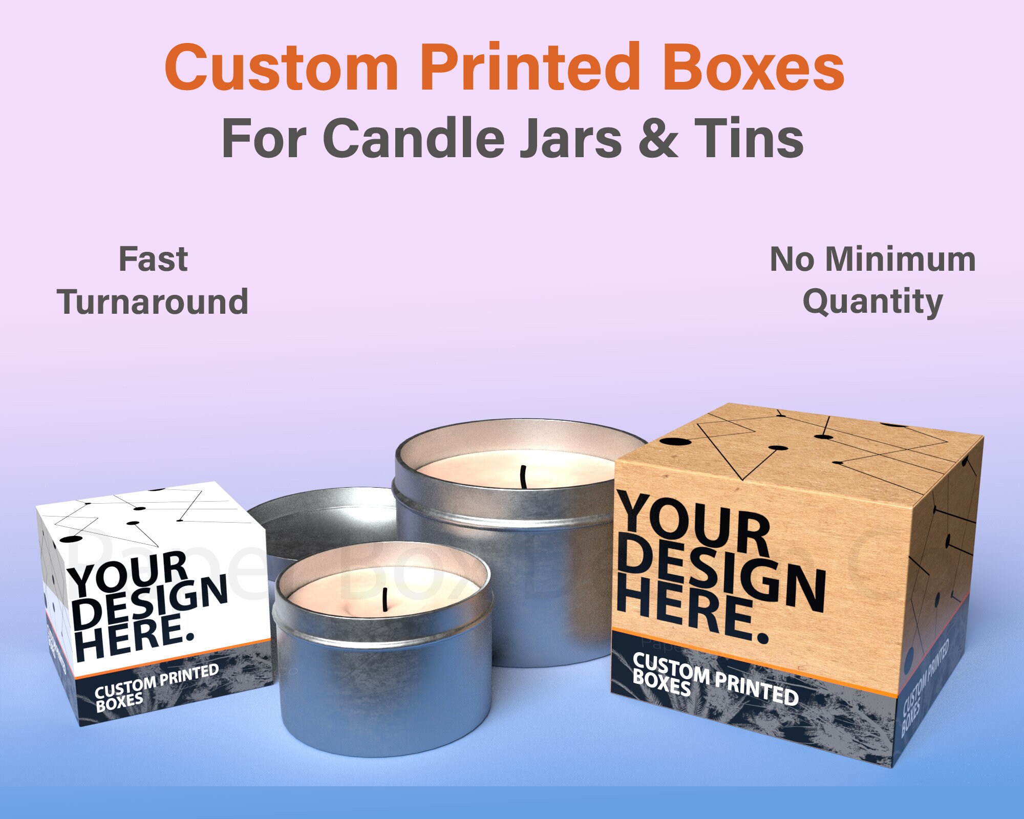 Custom Printed Candle Boxes with Lid