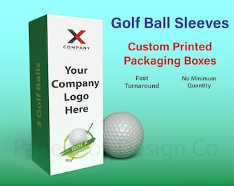 Custom Printed Golf Ball Sleeve Boxes - Shipping Included