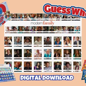 MODERN FAMILY Adivinhe quem? 2.0 | Download digital | Cartões de inserção para impressão | Jogos de festa | Presente DIY Adivinhe quem