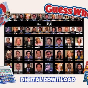 THE OFFICE Tv Show Guess Who? 2.0 | Digital Download | Printable Insert Cards | Party Games | ADIY Guess Who Gift