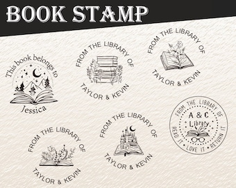 Personalized From the library of Book Stamp/Self Inking Stamp/Custom book belongs to Stamp/Ex Libris/Teacher Gift/Gift for book lover