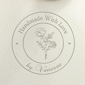 Handegemacht mit Liebe durch die Prägezange personalisiert mit Ihrem Namen/kleine Geschäft Prägemaschine/Personalisierte Logo Stempel/Verpackung Prägemaschine
