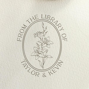 Lily Of The Valley Design Embosser/Custom Ex Libris Embosser/From the library Stamp/Floral Stamp/Book library stamp/Book lover gift