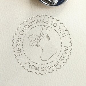 Embosseur personnalisé pour embosseur de Noël/Embosseur de la bibliothèque/Timbre de gaufrage de Noël/Cadeau de Noël pour les amoureux des livres et les membres de la famille