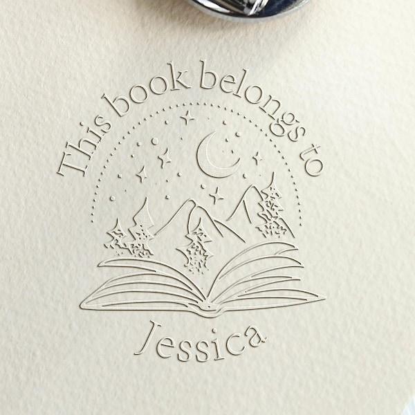 Book embosser custom with your name/from the library embosser/personalized library stamp/book lover gift