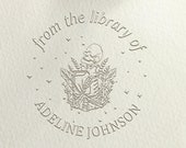 Custom from the library embosser Skeleton book library stamp book lover gift
