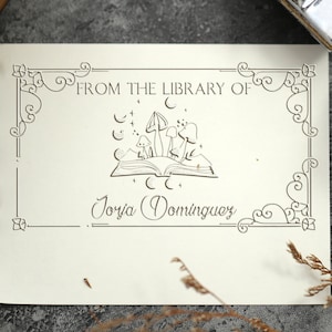 Paddenstoelpatroon boekembosser gepersonaliseerd met jouw naam/uit de bibliotheek embosser/ex libris-stempel/kerstcadeau embosser/boekenliefhebber cadeau