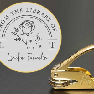Embosseur personnalisé de la collection de livres/Embosseur de la bibliothèque/Timbre de la bibliothèque/Cadeau personnalisé pour amoureux des livres/Cadeau pour une mère/Cadeaux exquis