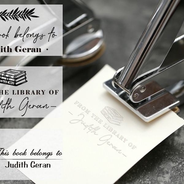 Rectangular Embosser/Library embosser/Book embosser personalized with your name/custom design stamp/custom book lover gift/Reader Present