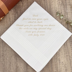 Personalised wedding handkerchief,Hankies for Groom to be from his future Wife,Bridal Handkerchief gift