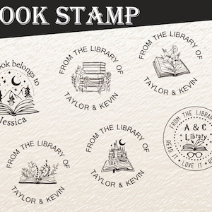 Personalized From the library of Book Stamp/Self Inking Stamp/Custom book belongs to Stamp/Ex Libris/Teacher Gift/Gift for book lover