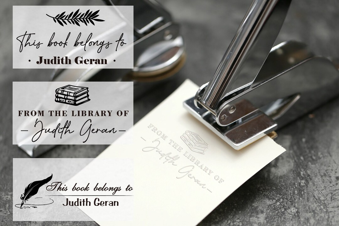 Rectangular Embosser/library Embosser/book Embosser Personalized With Your Name/custom Design