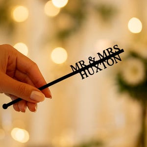 Custom Drink Stirrers, Wedding Stir Sticks, Custom MR & MRS Cocktail Stirrers, Birthday Party, Engagement Party, Anniversary Drink Tags