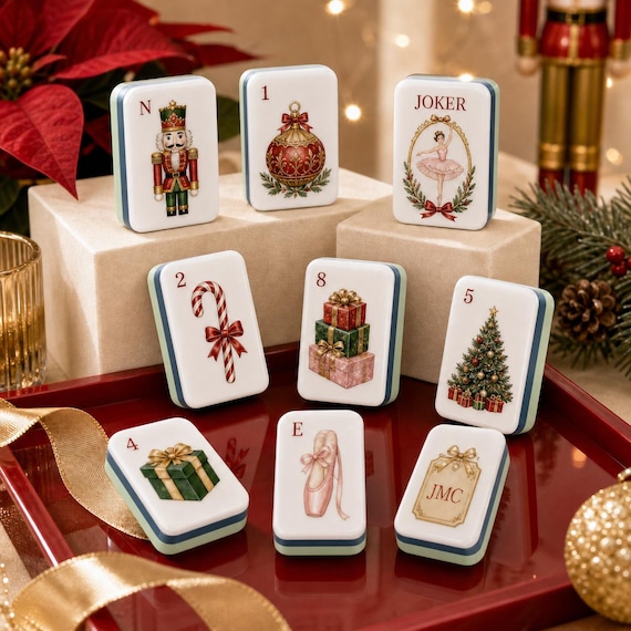 The Nutcracker Christmas Mahjong Set, Fairy Tale Christmas Mahjong, Nutcracker Ballet Themed Tile Game, Perfect for Family Gatherings