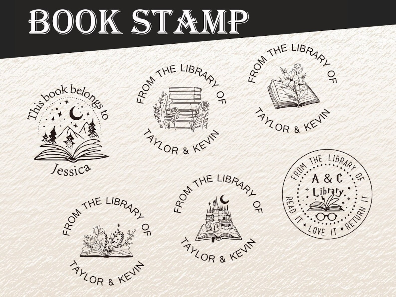 Personalized From the Library of Book Stamp/self Inking Etsy