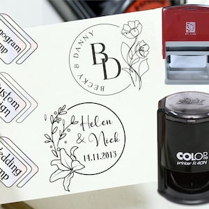Hochzeit Monogramm Stempel / Hochzeitseinladung/Benutzerdefinierter Adressstempel/Selbstfärbender Hochzeitsstempel/Benutzerdefinierter Buchstempel/Geschenk für Brautpaar