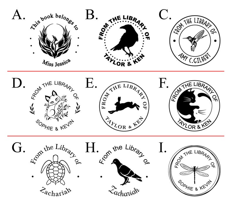 Book Embosser Custom With Your Name/from the Library Etsy