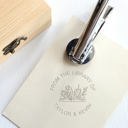 Custom Book Embosser Personalized Library Stamp/book Lover Etsy Canada
