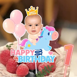 Custom first birthday cake topper with age /baby face cake topper/ custom Fun birthday party for decorations/ Birthday Party Decor