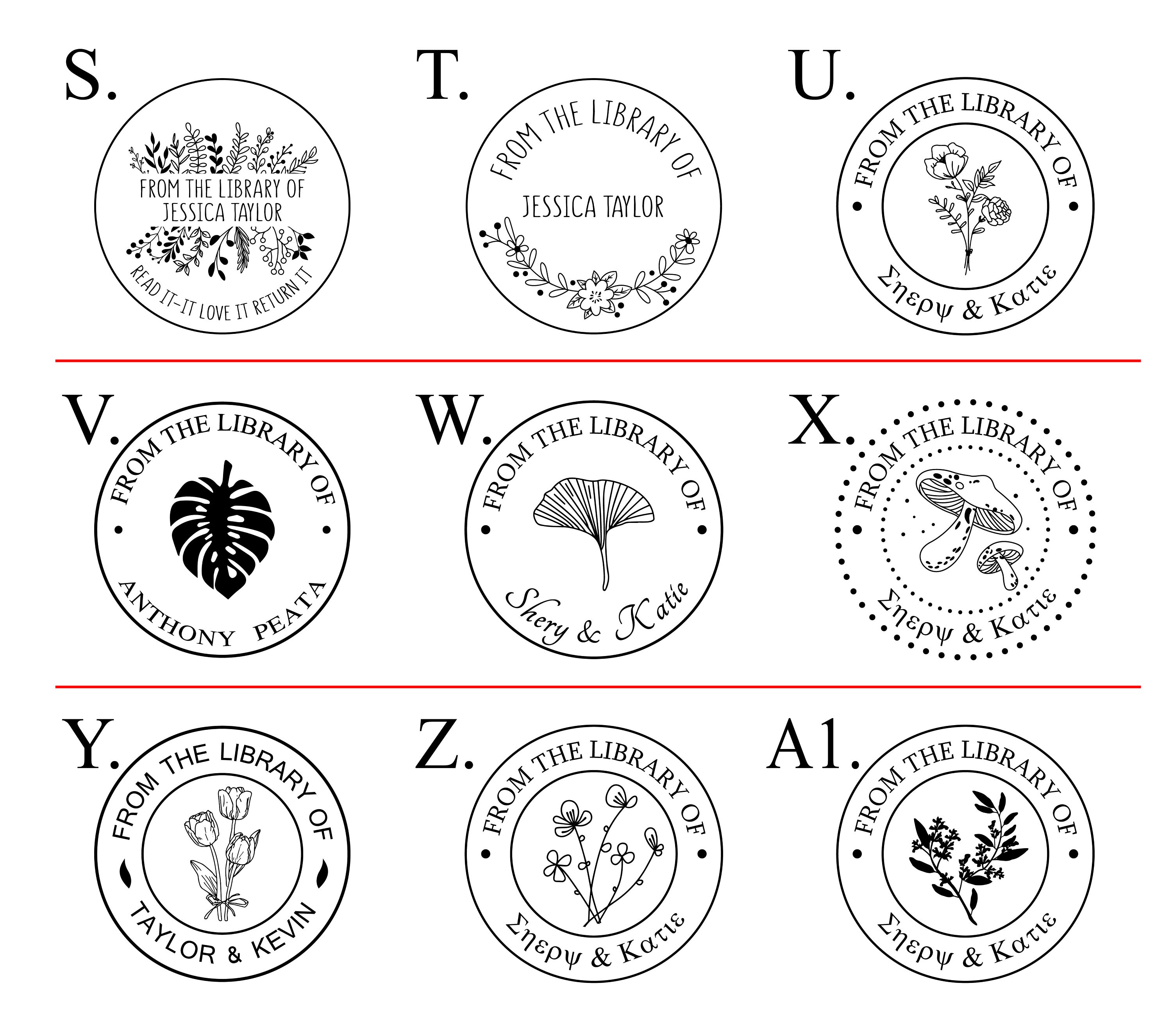 Book Embosser Custom With Your Name/from the Library Etsy