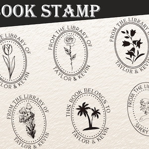 Gepersonaliseerd uit de boekbibliotheek: stempel/retouradresstempel/zelfinktende ronde stempel/zelfinktende stempel/kerstcadeau/cadeau voor boekenliefhebber