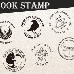 Choose from 100+ Designs! - Book Belongs to Stamp from The Library of Classroom Self Inking Stamp Custom Personalized Label Children Gift Customized