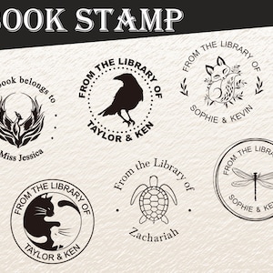 Choose from 100+ Designs! - Book Belongs to Stamp from The Library of Classroom Self Inking Stamp Custom Personalized Label Children Gift Customized