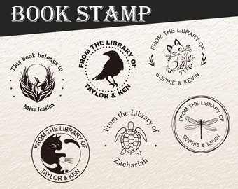 Self Inking Library Stamp/Personalized Book Stamp/Custom book belongs to Stamp/Ex Libris/Teacher Gift/Gift for book lover