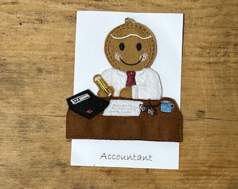 Accountant Gift Felt Gingerbread Hanging Decoration