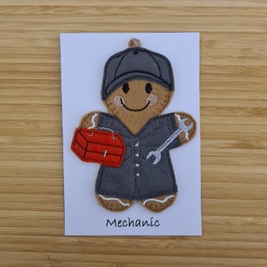 Mechanic Gift Felt Gingerbread Hanging Decoration