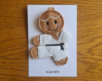 Karate Gift Felt Gingerbread Hanging Decoration