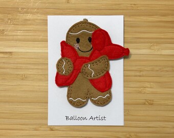 Balloon Artist Gift children's entertainer Felt Gingerbread Hanging Decoration