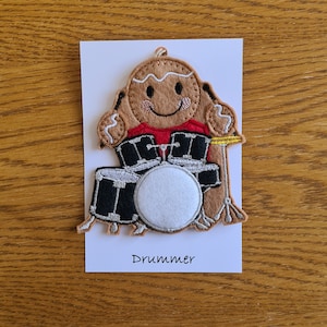 Drummer Music Gift Felt Gingerbread Hanging Decoration
