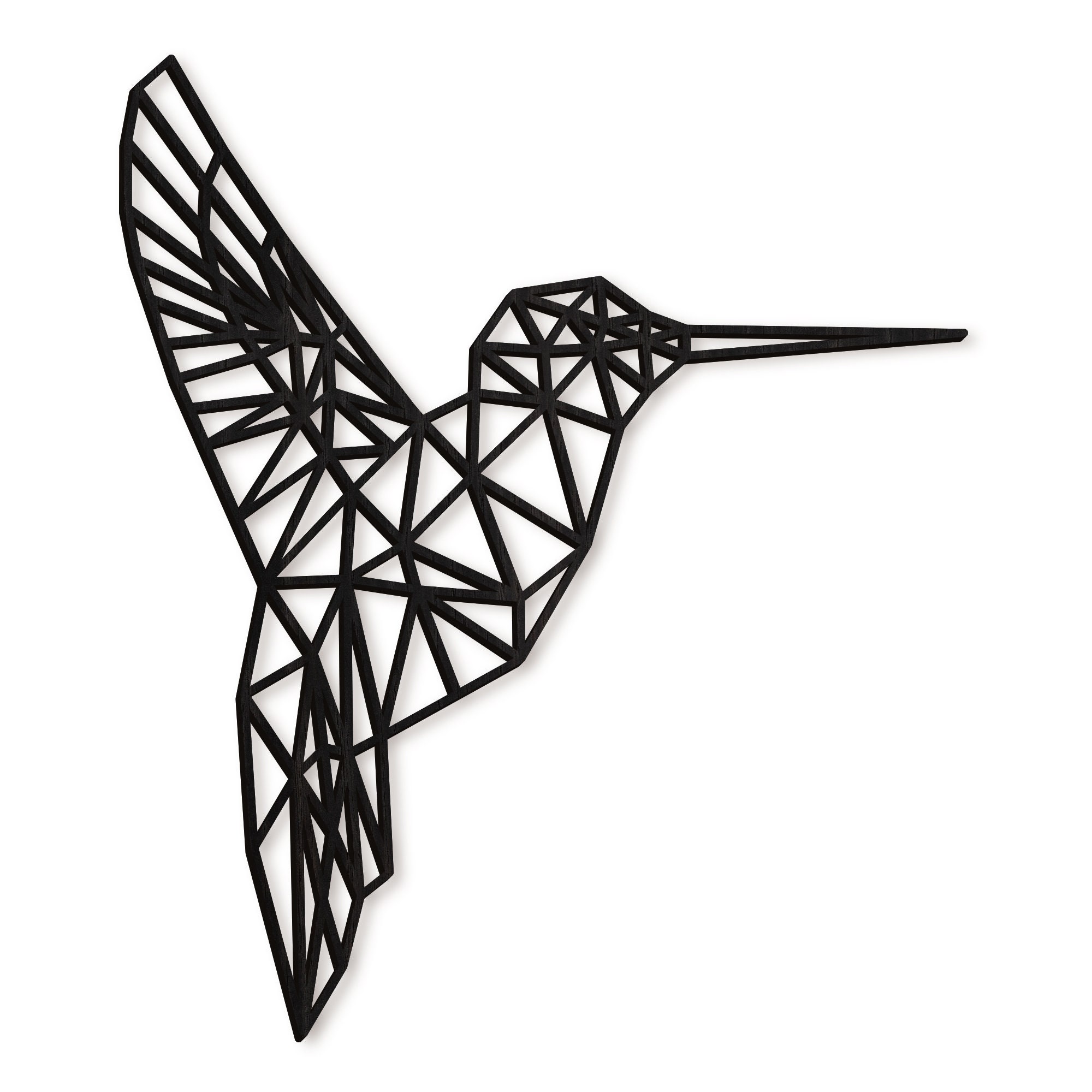 Geometric Hummingbird Set of 4 Wooden Animal Wall Decor Etsy