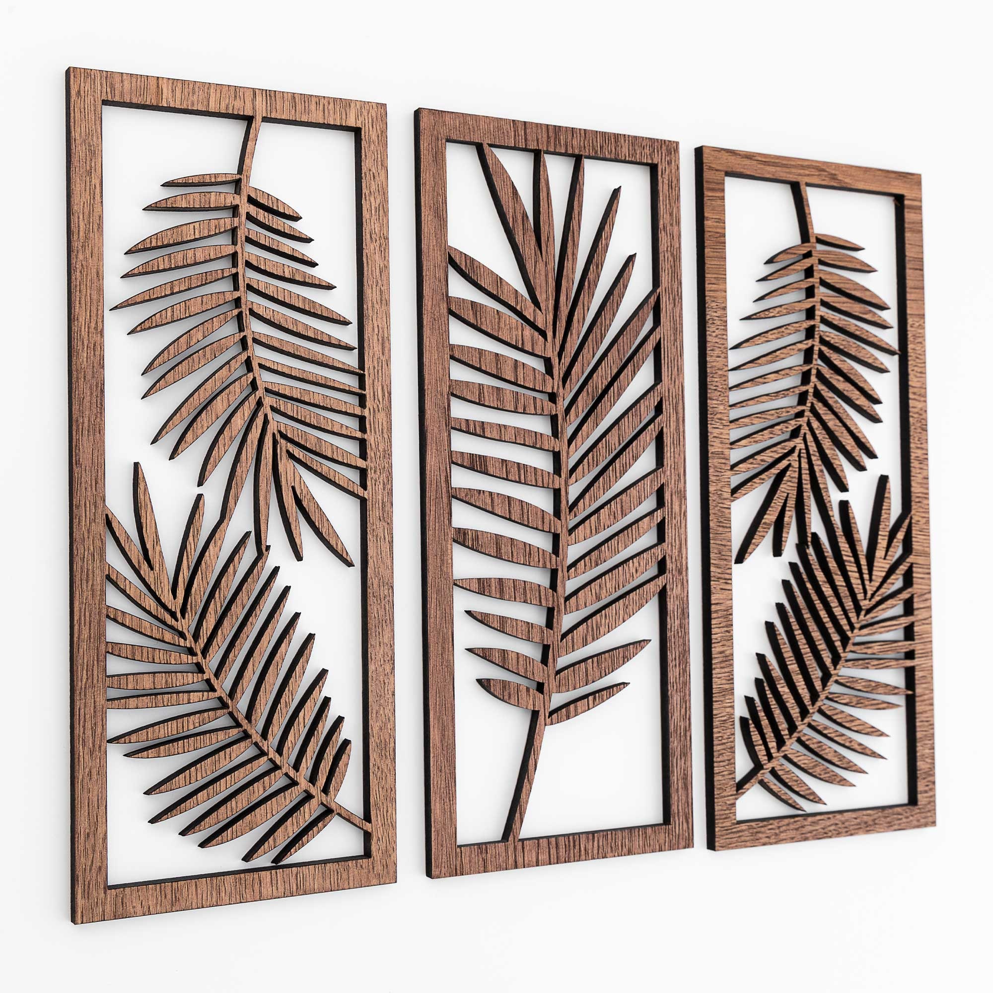 Leaf Wall Decoration Set of 3 Leaf Wooden Wall Decor Wall Etsy Canada