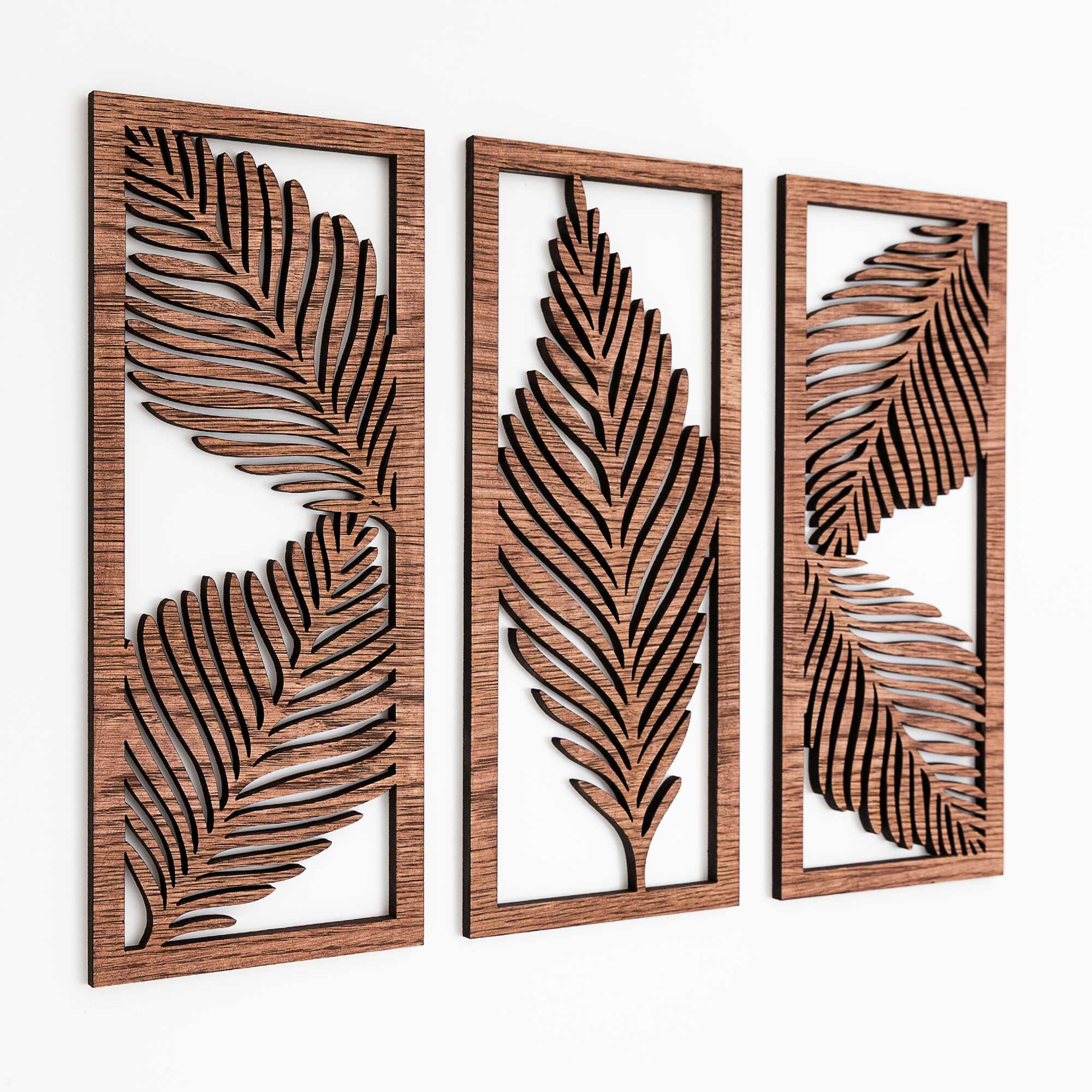 Leaf Wall Decoration Set of 3 Leaf Wooden Wall Decor Wall Etsy