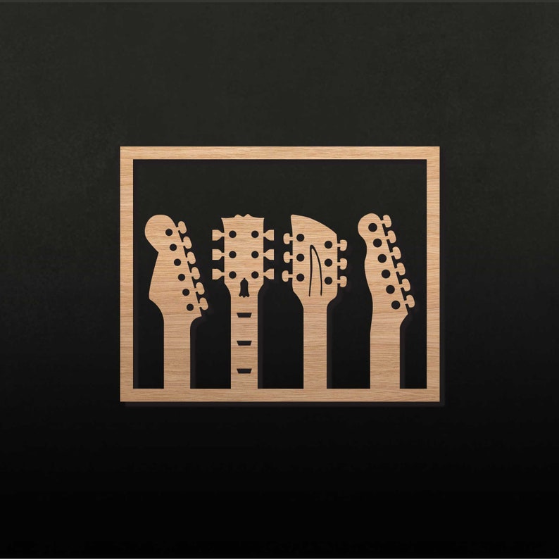 Guitar Wooden Wall Decor Music Wall Art Home Decor Music Etsy