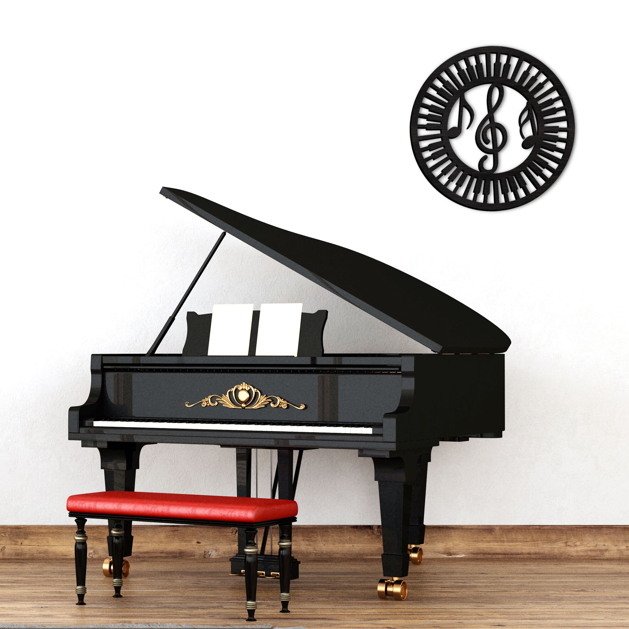 Piano Wooden Wall Decor Piano Keys Wall Art With Sol Key and Etsy UK