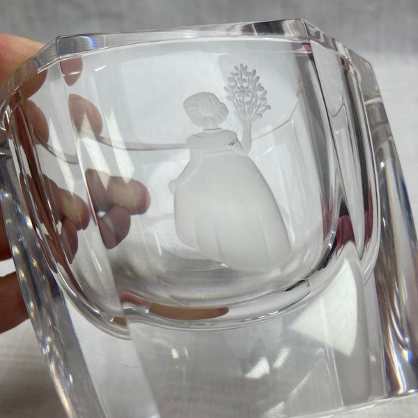 Beautiful Orrefors Engraved Small Vase