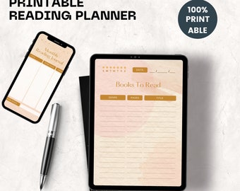 Leseplaner druckbares Lesetagebuch Buch Planer Lesetagebuch Regal Classic HP Big Happy Planner A5 A4 Lesetracker Einlagen pdf